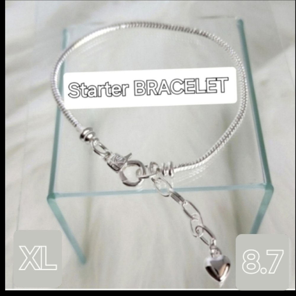 SILVER Charm Bracelet Starter Bracelet Only No Charms 8.7